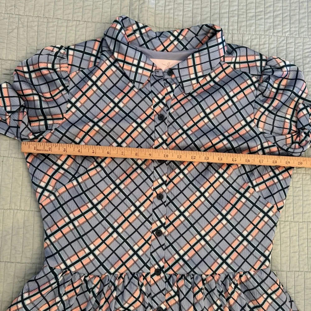 Gal Meets Glam Collection Colette Blue Plaid Button-Down Maxi Dress Size 12 - Picture 10 of 16